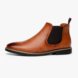 Men's Camel Leather Ankle Boots
