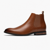 Men's Camel Leather Ankle Boots