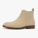 Men's Beige Leather Ankle Boots