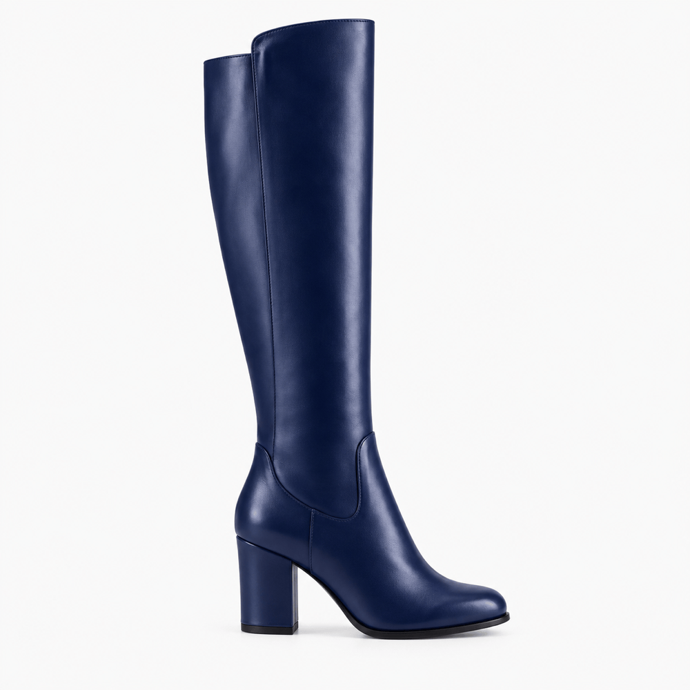 Women's Blue Leather Boots