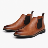 Men's Camel Leather Ankle Boots