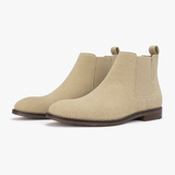 Men's Beige Leather Ankle Boots