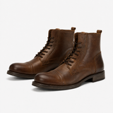 Men's Brown Leather Lace-Up Ankle Boots