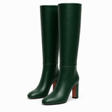 Women's Green Leather Boots
