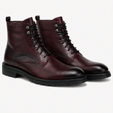Men's Luxury-Inspired Red Leather Boots