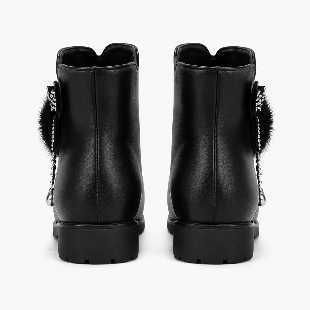 Girls' Winter Leather Ankle Boots