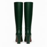 Women's Green Leather Boots