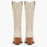 Women's White Leather Western Boots