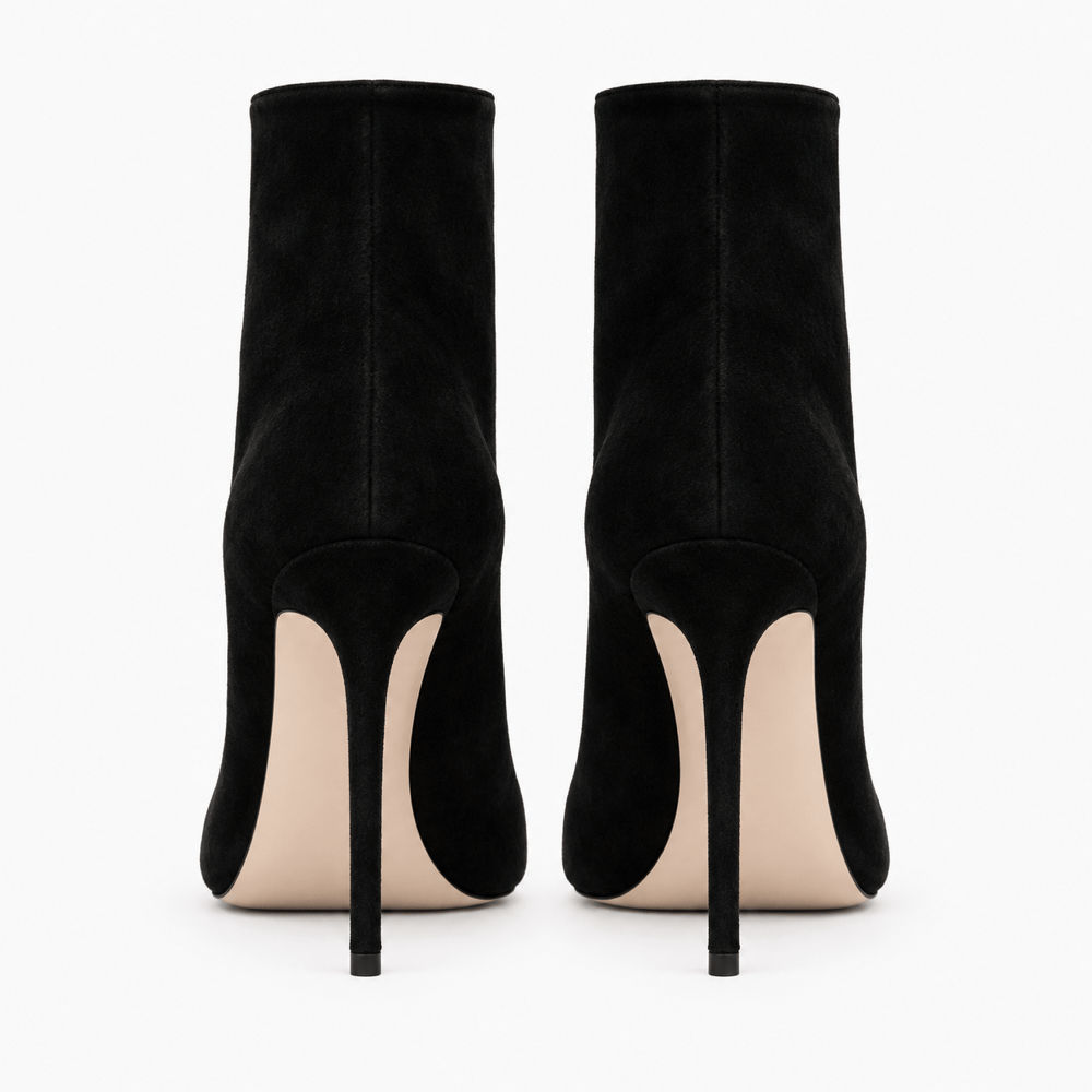 Women's Black Suede Ankle Boots