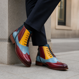 Men's Colourful Leather Ankle Boots