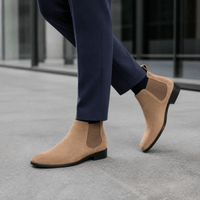 Men's Beige Leather Boots