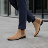 Men's Beige Leather Boots