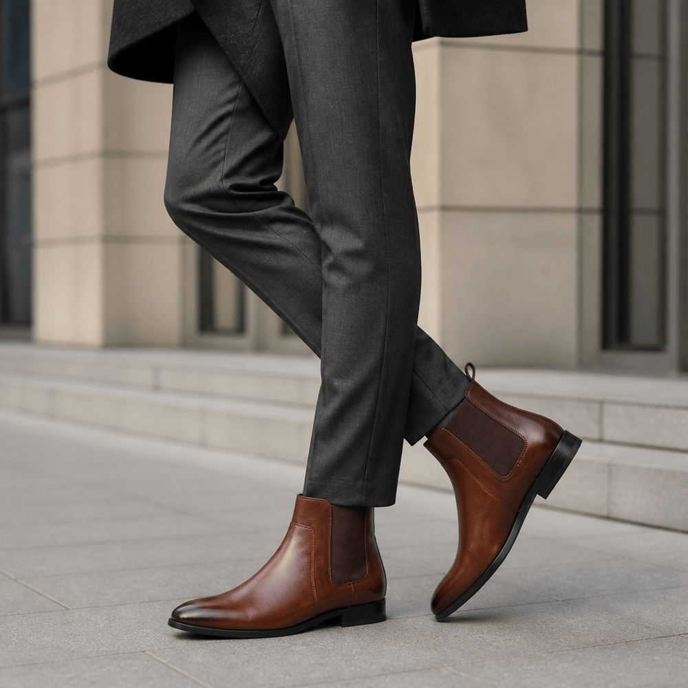 Men's Brown Leather Ankle Boots
