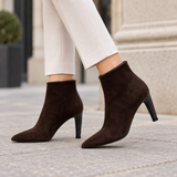 Women's Suede Heeled Ankle Boots