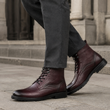 Men's Luxury-Inspired Red Leather Boots