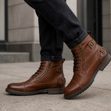 Men's Leather Zip-Up Ankle Boots