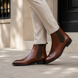 Men's Cognac Leather Boots