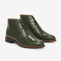 Men's Green Leather Boots