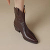 Women's Leather Western Ankle Boots