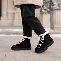 Boys' Winter Lined Leather Ankle Boots