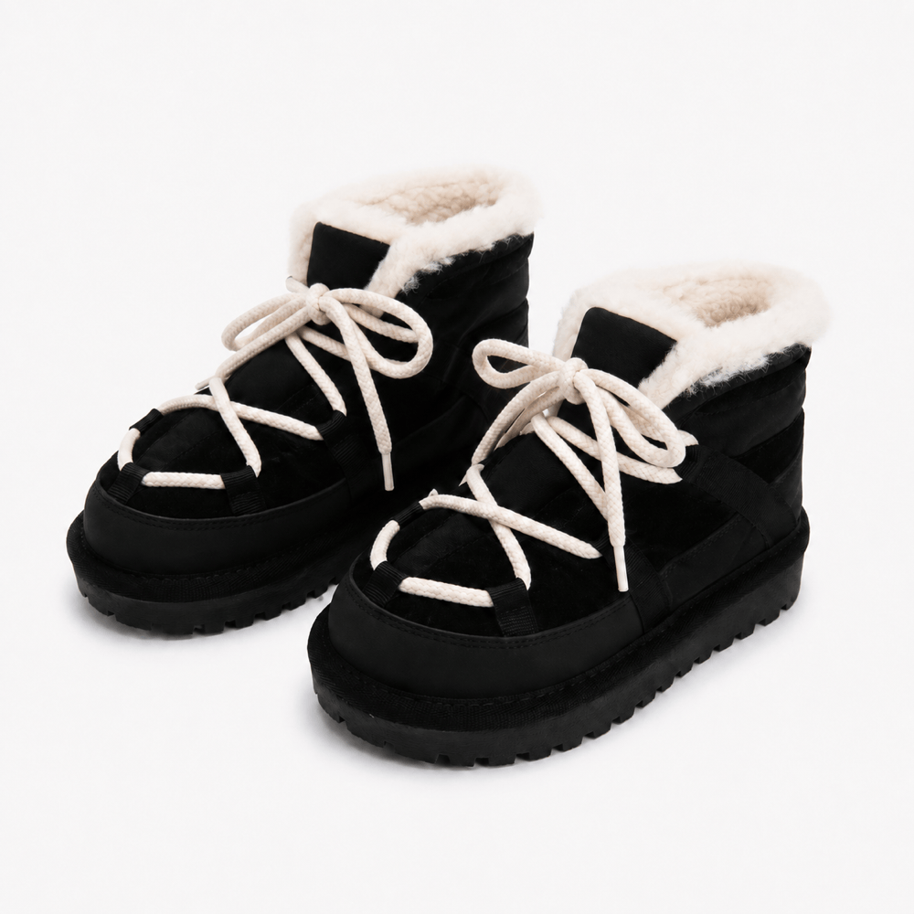 Boys' Winter Lined Leather Ankle Boots