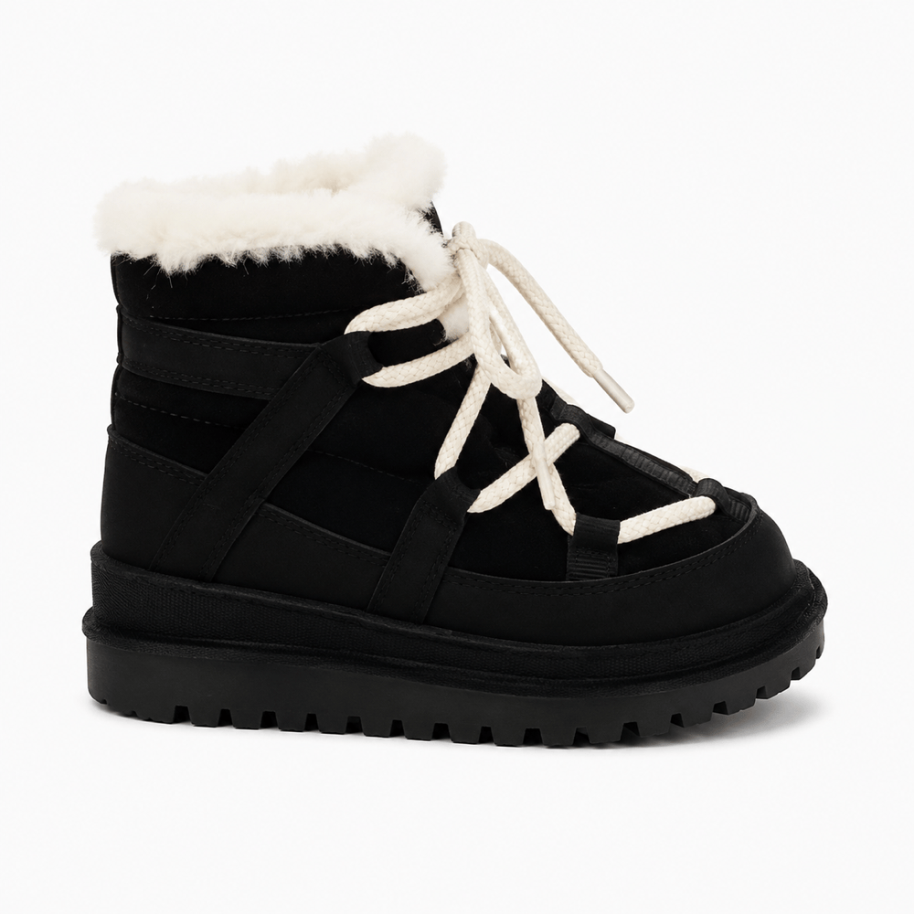 Boys' Winter Lined Leather Ankle Boots