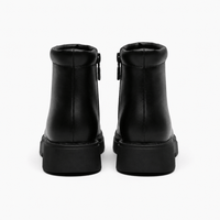 Girls' Black Leather Ankle Boots