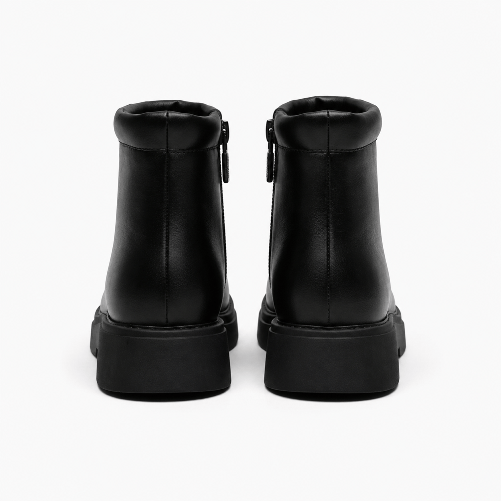 Girls' Black Leather Ankle Boots