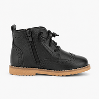 Girls' Black Leather Boots