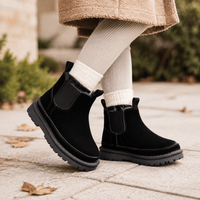 Girls' Lined Leather Ankle Boots
