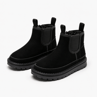 Girls' Lined Leather Ankle Boots