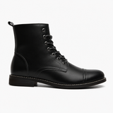 Men's Black Leather Lace-Up Boots