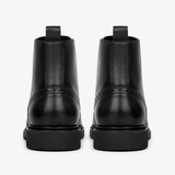 Men's Black Leather Lace-Up Ankle Boots