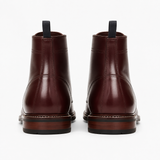 Men's Luxury-Inspired Red Leather Lace-Up Ankle Boots