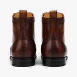Men's Brown Leather Lace-Up Ankle Boots