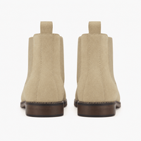 Men's Beige Leather Ankle Boots