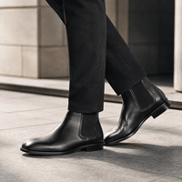 Men's Black Leather Ankle Boots