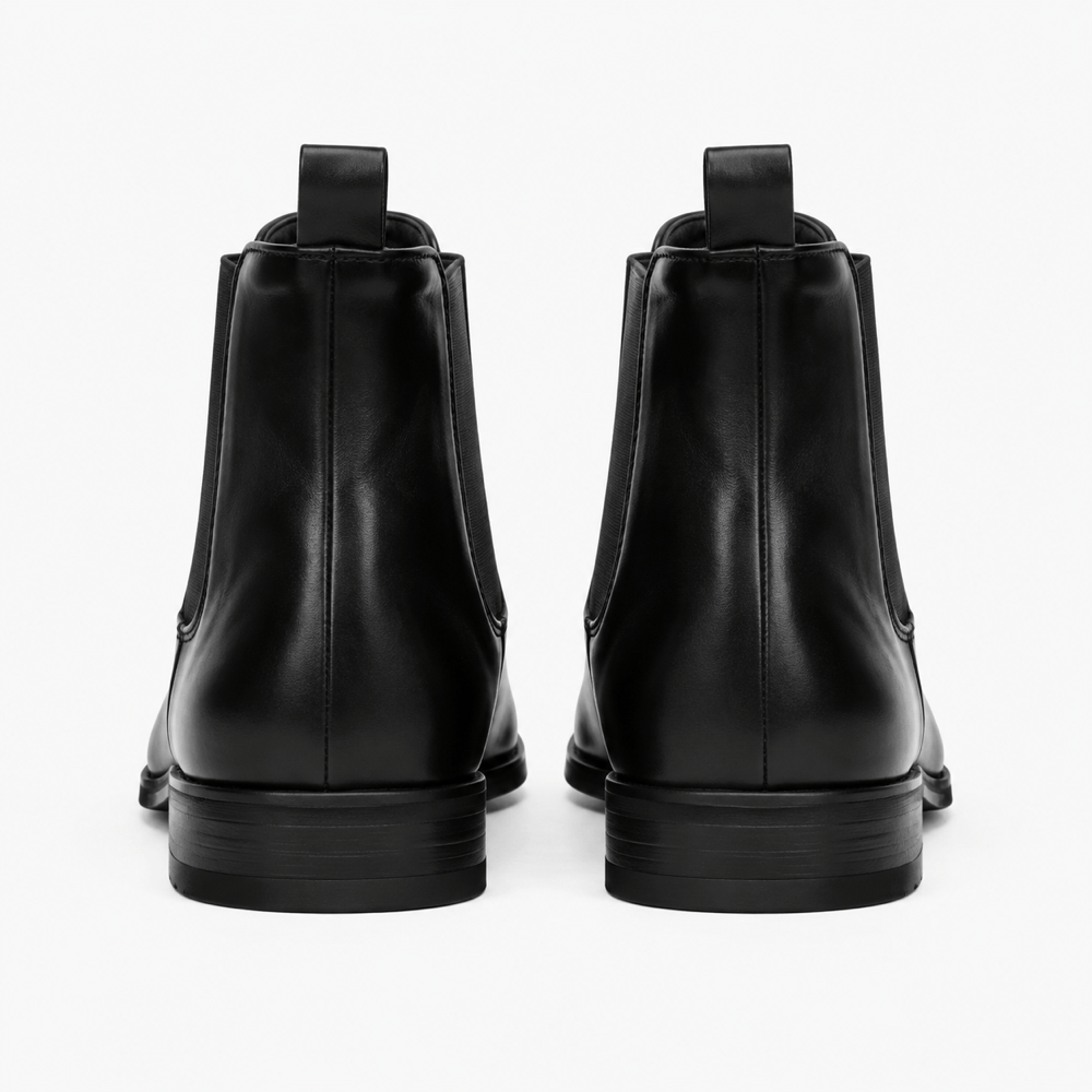 Men's Black Leather Ankle Boots