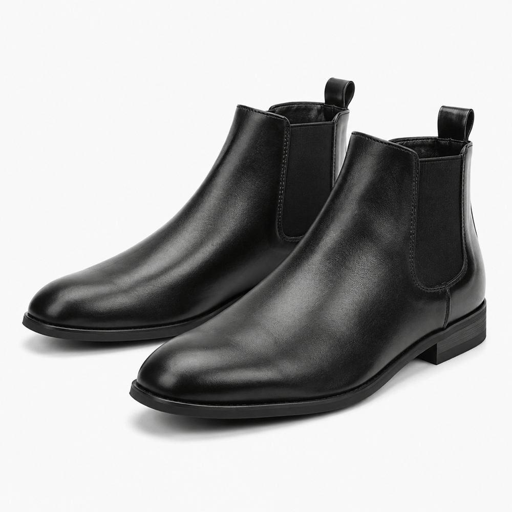 Men's Black Leather Ankle Boots