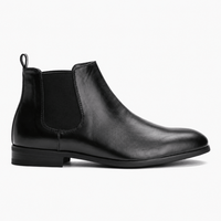 Men's Black Leather Ankle Boots