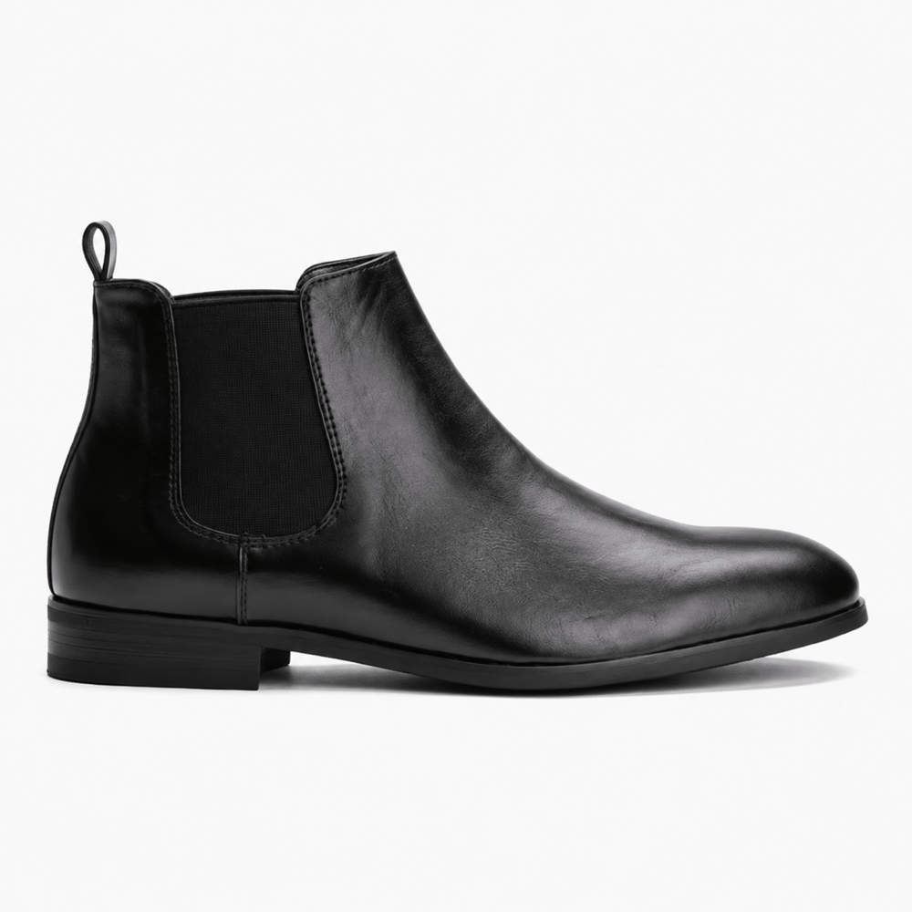 Men's Black Leather Ankle Boots