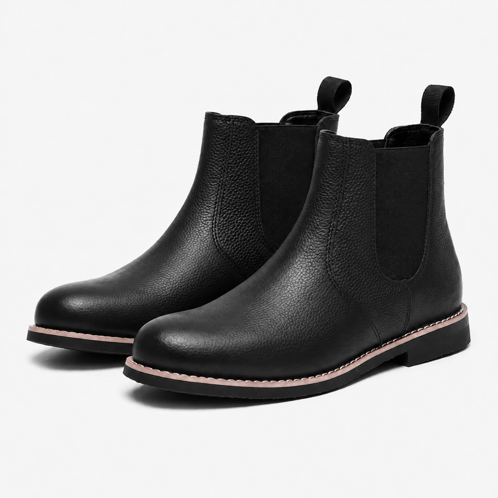Men's Black Leather Ankle Boots