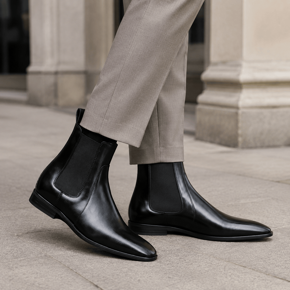 Men's Black Leather Boots