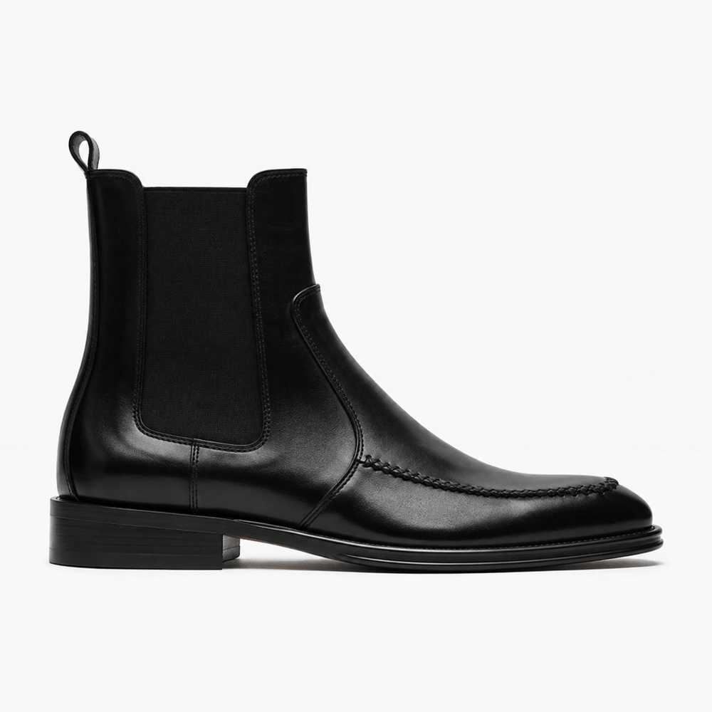 Men's Black Leather Chelsea Boots