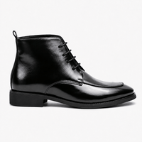 Men's Black Leather Lace-Up Ankle Boots