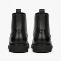 Men's Black Leather Lace-Up Ankle Boots