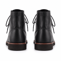 Men's Black Leather Lace-Up Boots