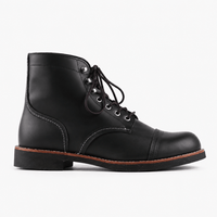 Men's Black Leather Lace-Up Boots