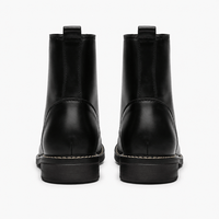 Men's Black Leather Lace-Up Boots