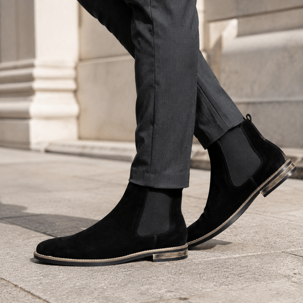 Men's Black Suede Ankle Boots